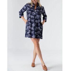 Smith & Quinn Women's Size S Navy Horse Toile Short Length Sophia Dress EUC